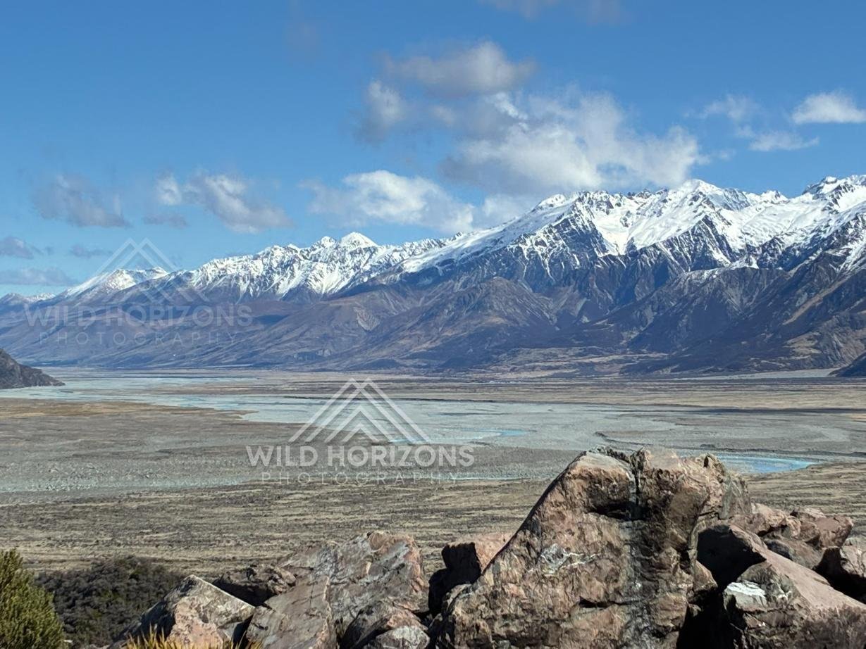 Southern Alps Above the Tasman Glacier Valley.  Aoraki / Mount Cook National Park, New Zealand