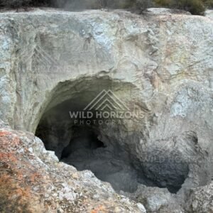 Steam Rising From a Geothermal Cavern. Wai-O-Tapu, Rotorua, New Zealand