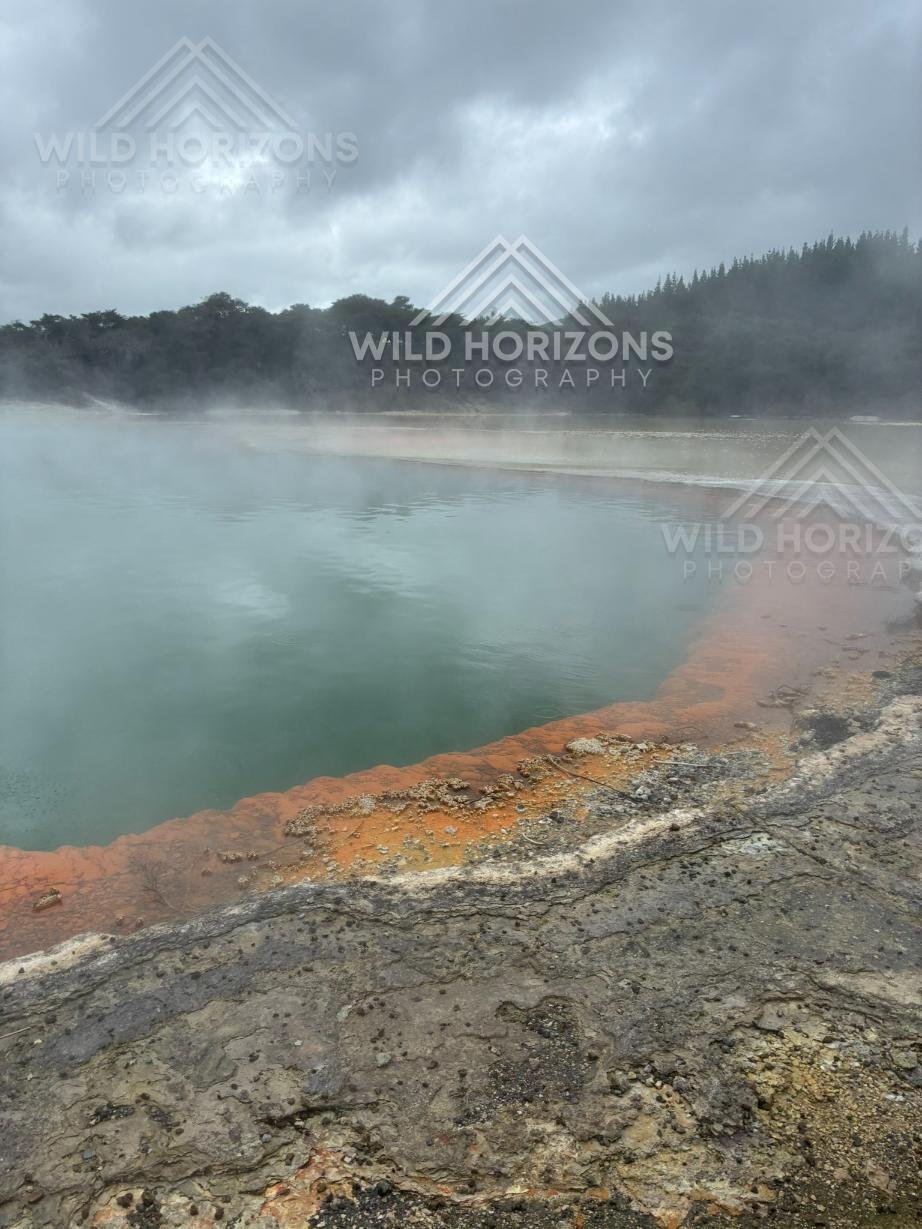 Mineral Edges Beneath a Steaming Sky. Wai-O-Tapu, Rotorua, New Zealand