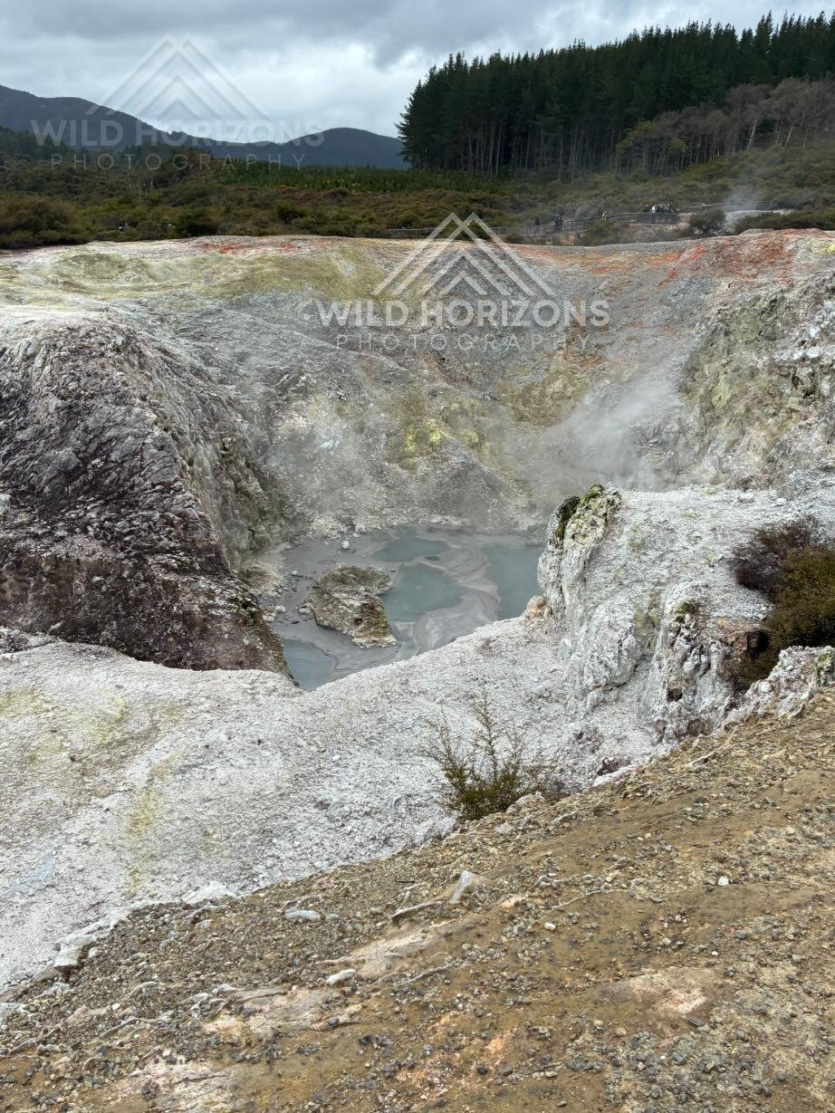 Steaming Mineral Crater and Thermal Basin. Wai-O-Tapu, Rotorua, New Zealand