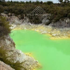 Emerald Geothermal Pool and Mineral Shoreline. Wai-O-Tapu, Rotorua, New Zealand