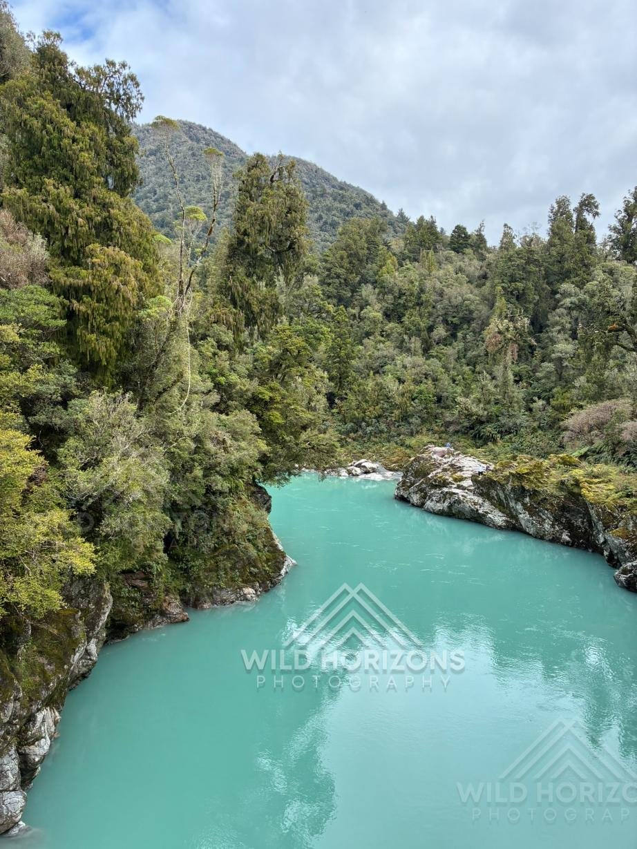 Emerald Bend of the Hokitika River Gorge. Hokitika, New Zealand.