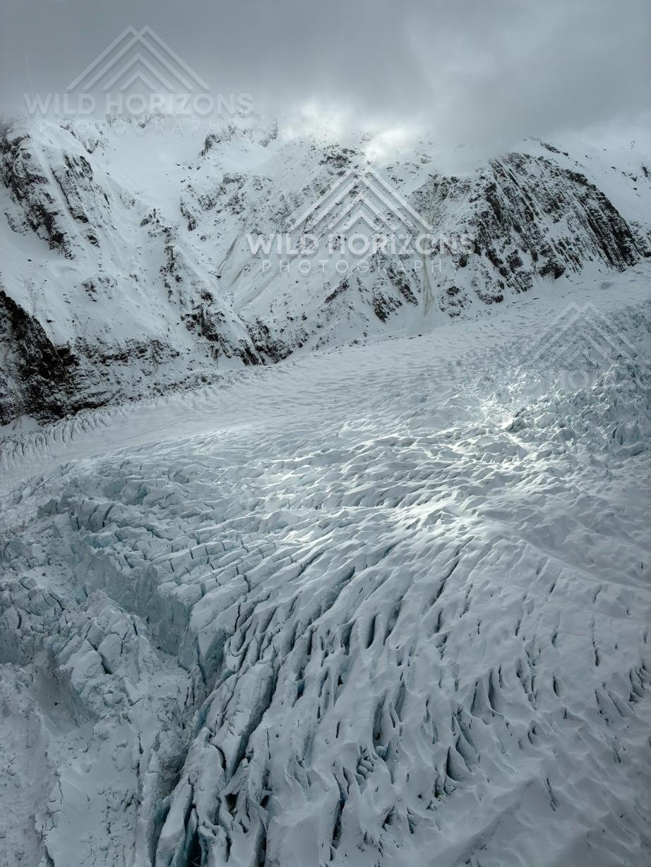 Fractured Ice Fields. Franz Josef Glacier, New Zealand