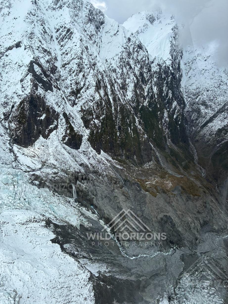 Sheer Glacier Cliffs. Franz Josef Glacier, New Zealand