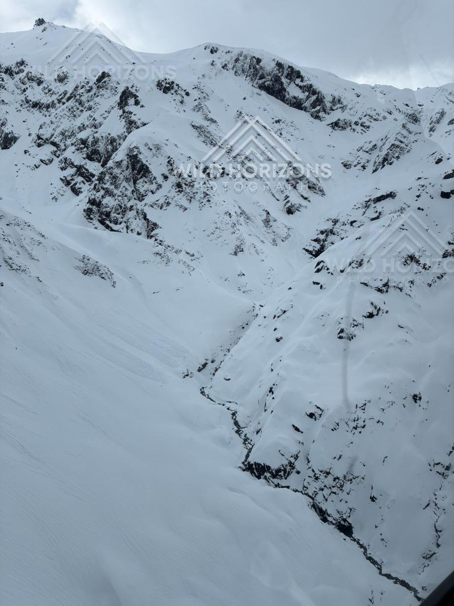 Snowbound Alpine Ridges. Franz Josef Glacier, New Zealand
