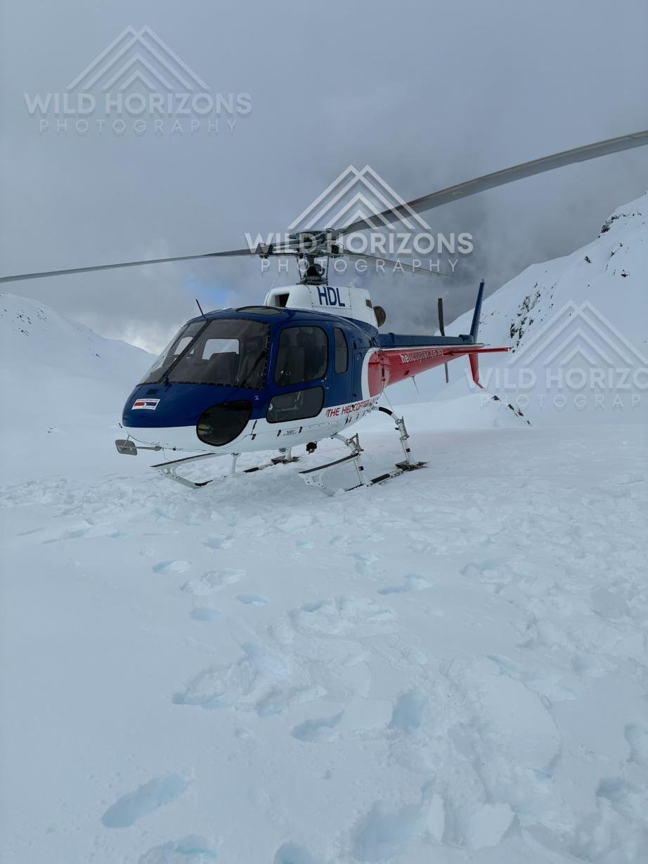 Helicopter on the Glacier Icefield. Franz Josef, New Zealand