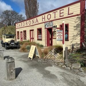 Historic Cardrona Hotel frontage with vintage character. Cardrona, New Zealand