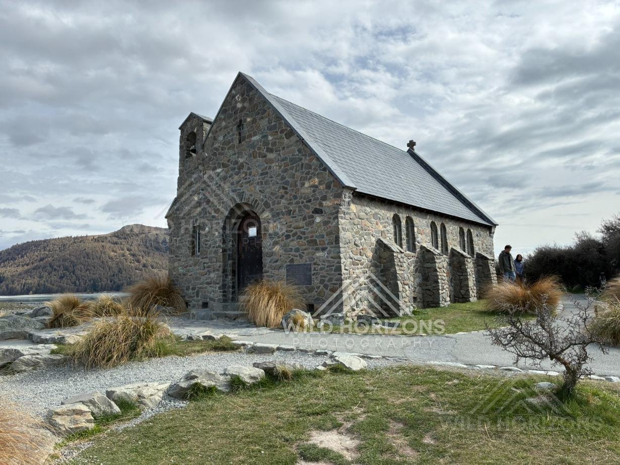 Church of the Good Shepherd standing beside an alpine lake. Lake Tekapo, New Zealand