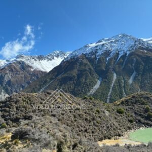 Alpine Slopes Above Blue Lakes, Aoraki / Mount Cook National Park, New Zealand