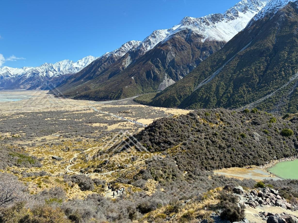 High View Over Hooker Valley and Mueller Lake, New Zealand