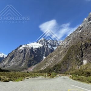 Milford Road Through Alpine Valley Near Homer Tunnel New Zealand