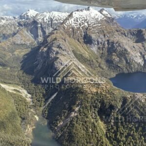 Fiordland Alpine Lakes and Valleys Aerial View New Zealand