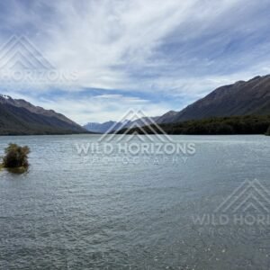 Mountain Lake and High Clouds at Mavora Lakes New Zealand