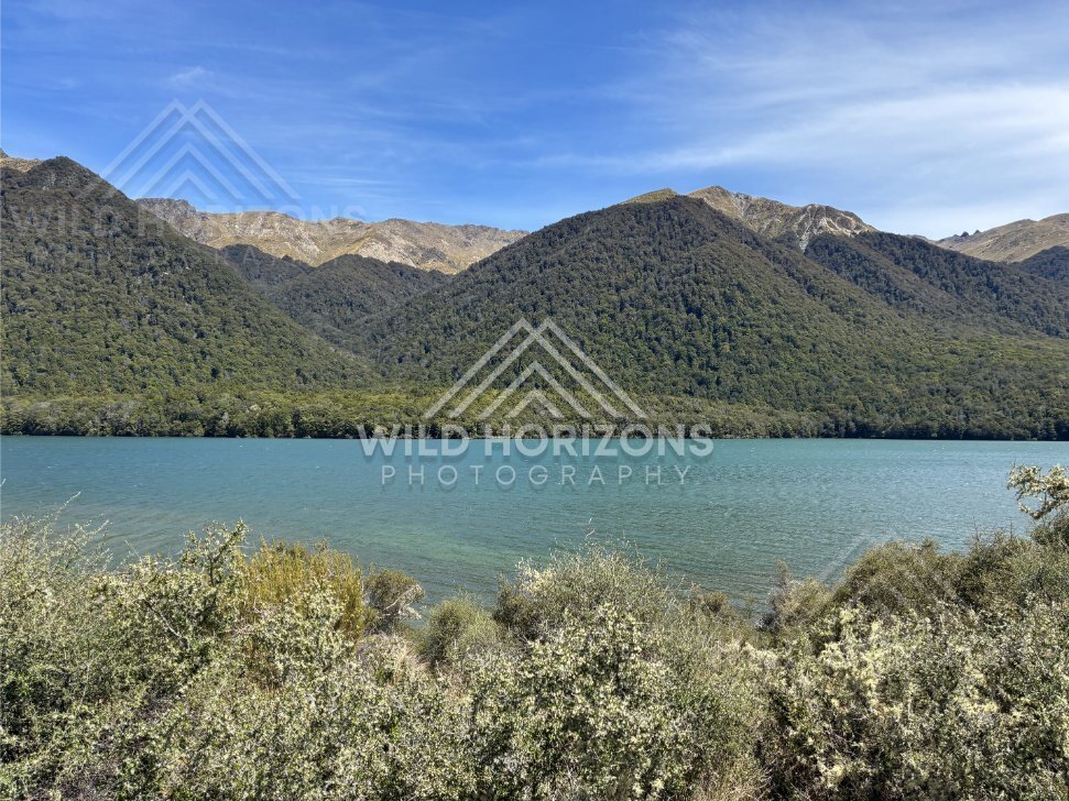 Turquoise Lake and Hills at Mavora Lakes New Zealand
