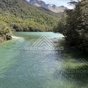 River Bend With Mountain Peak Near Mavora Lakes New Zealand