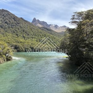 Turquoise River Through Valley Near Mavora Lakes New Zealand