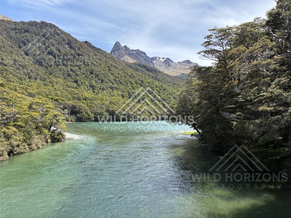 Turquoise River Through Valley Near Mavora Lakes New Zealand