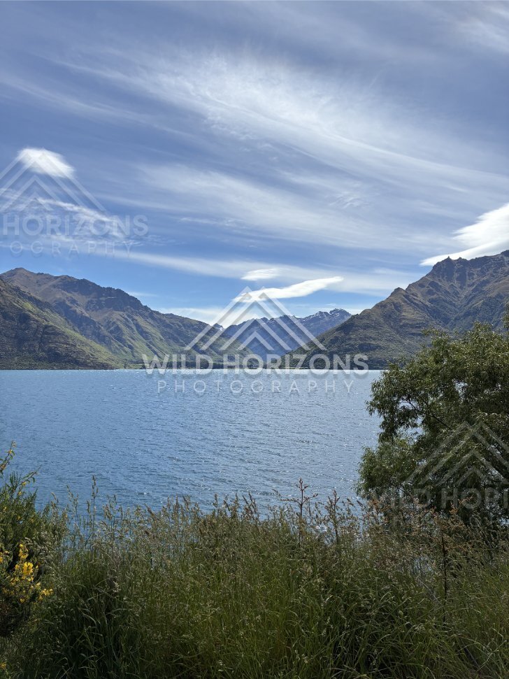 Quiet Mountain Backdrop at Kingston, Lake Wakatipu. South Island, New Zealand
