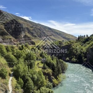 Sweeping Cliffside View overlooking Kawarau Gorge near the Bungy Bridge. South Island, New Zealand