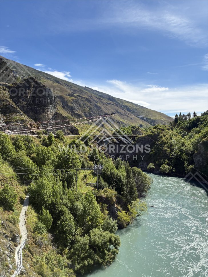 Sweeping Cliffside View overlooking Kawarau Gorge near the Bungy Bridge. South Island, New Zealand