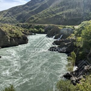 Rugged River Bend beside Kawarau Gorge near the Bungy Bridge. South Island, New Zealand