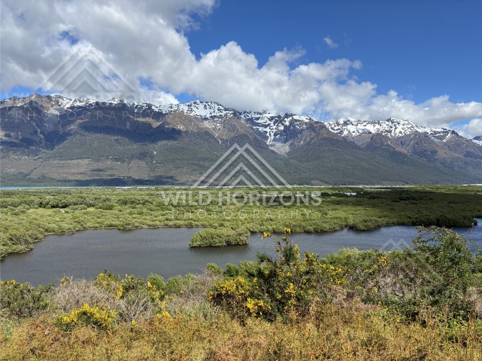 Scenic Landscape View Captured Along the Route. The Glenorchy / Routeburn Area, New Zealand