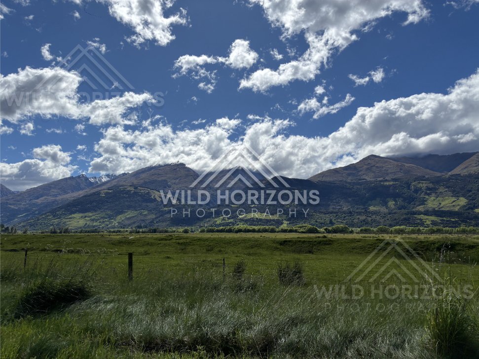 Scenic Landscape View Captured Along the Route. The Glenorchy / Routeburn Area, New Zealand