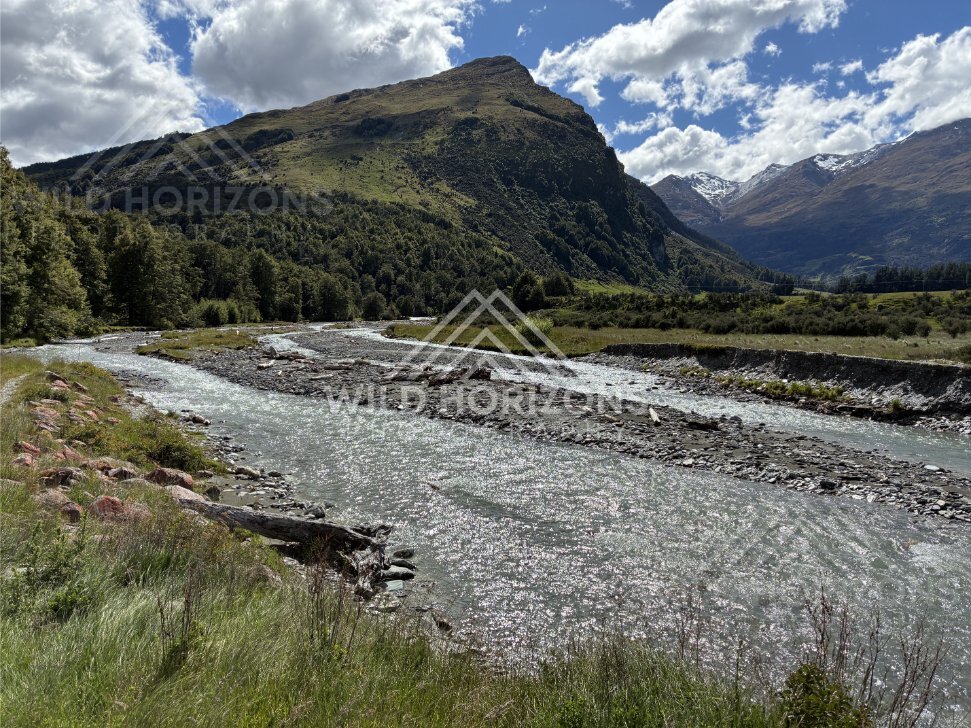 Scenic Landscape View Captured Along the Route. The Glenorchy / Routeburn Area, New Zealand
