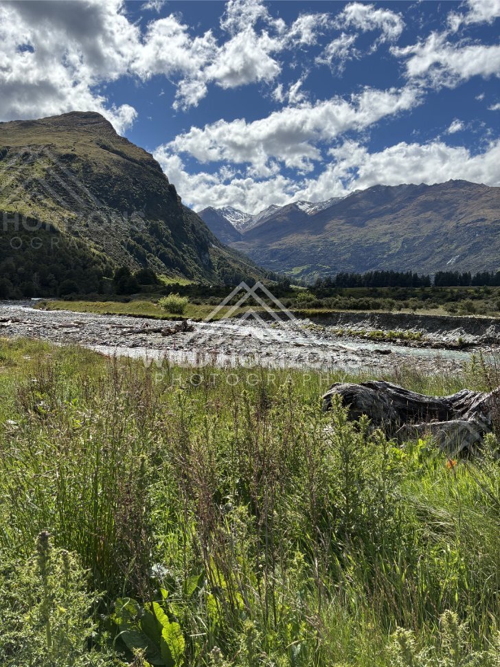 Scenic Landscape View Captured Along the Route. The Glenorchy / Routeburn Area, New Zealand