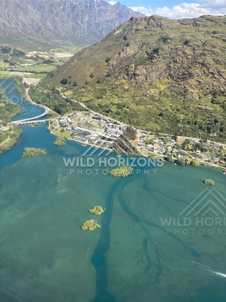 Scenic Landscape View Captured Along the Route. Flying Out Of Queenstown On An International Flight, New Zealand