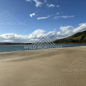 Rippled Sandbar Beside Blue Water, Surat Bay, New Zealand