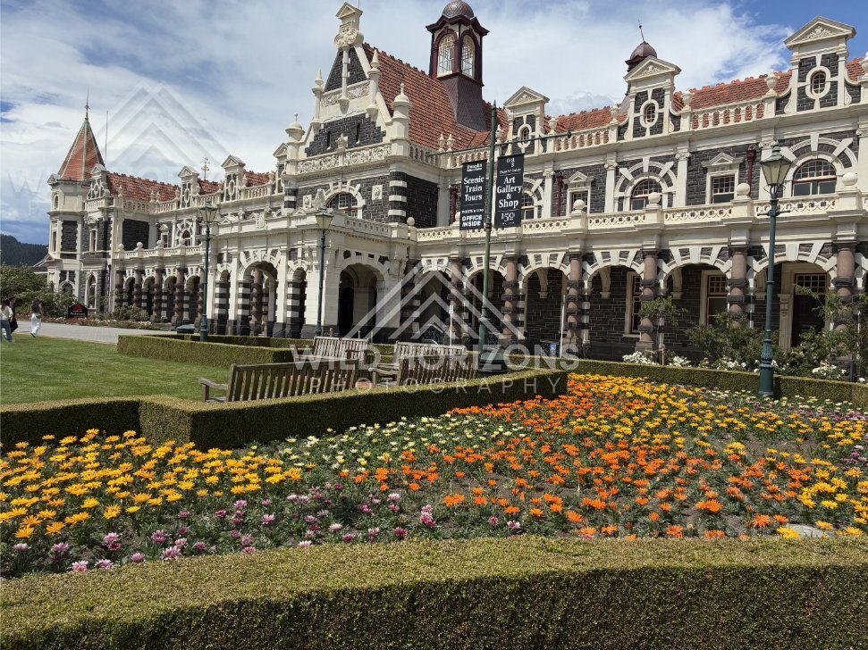 Sweeping Coastal Cliffs Above Deep Blue Ocean, Dunedin Railway Station, New Zealand