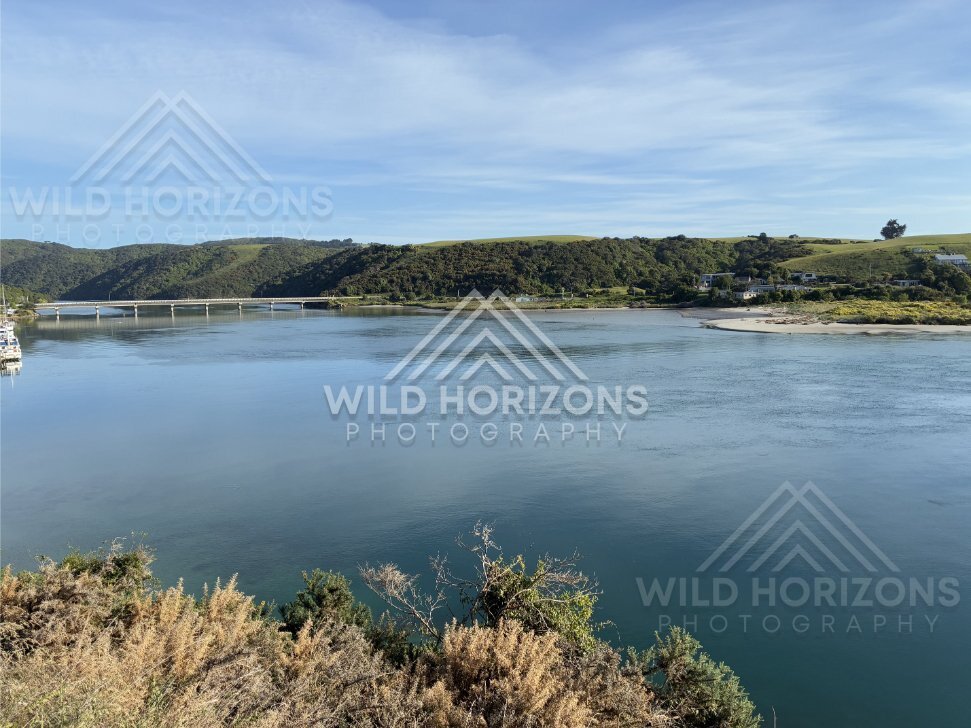 Wide Estuary and Distant Shoreline, Taieri Mouth, New Zealand