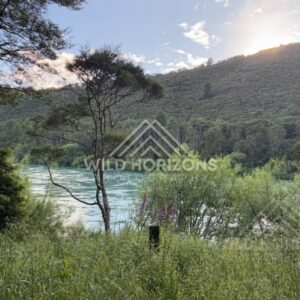 Quiet River Edge With Bush Reflections, Clutha River, New Zealand