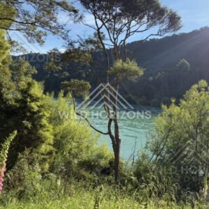 Calm River With Reflections and Framing Vegetation, Clutha River, New Zealand