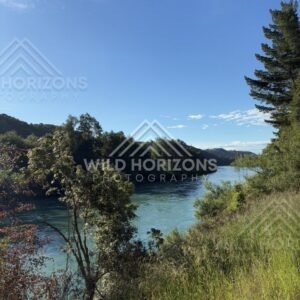 Wide River With Gravel Bars and Open Sky, Clutha River, New Zealand