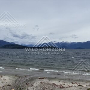 Wind-Rippled Lake and Mountain Backdrop, Lake Manapouri, New Zealand