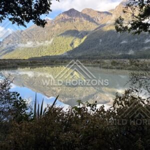 Still Mountain Reflections at Mirror Lakes, Milford Road, New Zealand