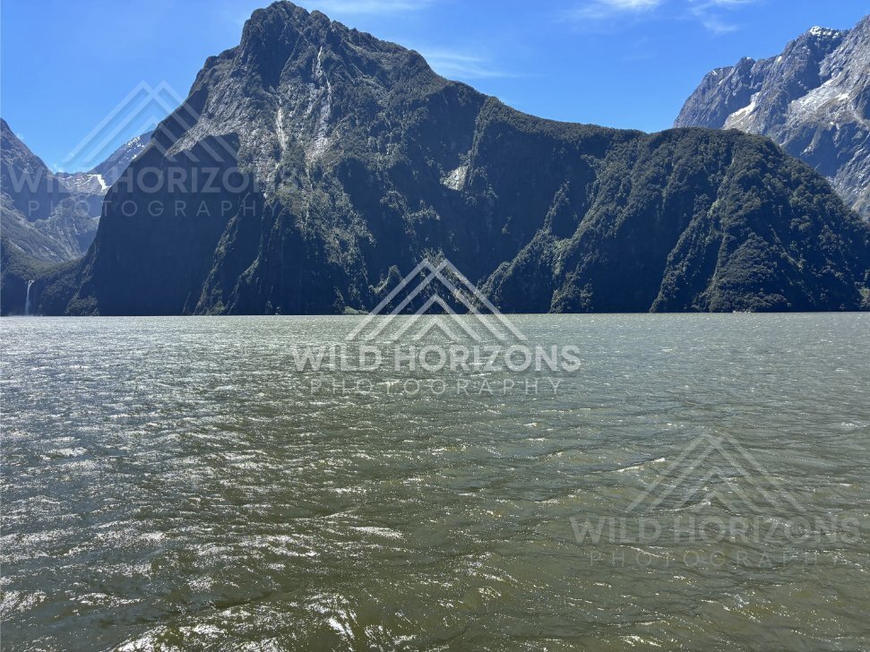 Mountains Across the Fiord, Milford Sound, New Zealand