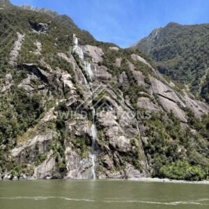 Rocky Headland and Fiord Water, Milford Sound, New Zealand