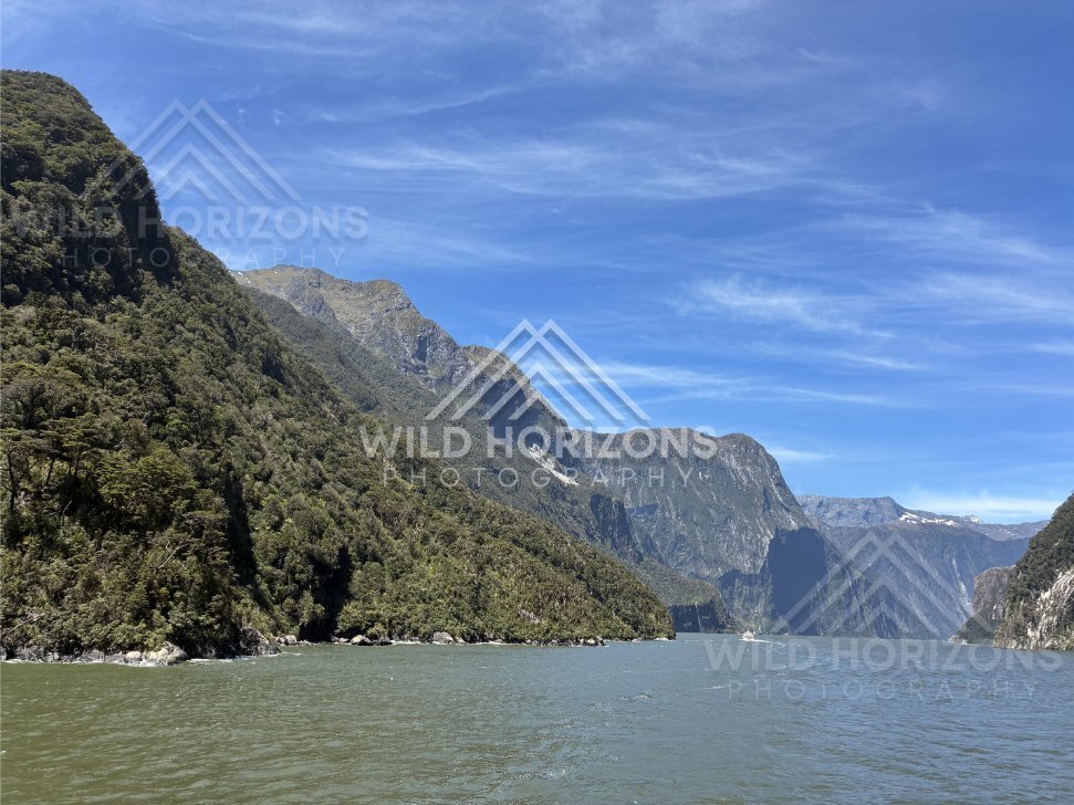 Looking Down Milford Sound, Fiordland National Park, New Zealand
