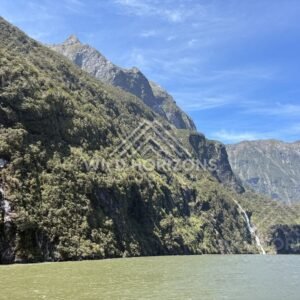Sheer Fiord Wall in Sunlight, Milford Sound, New Zealand
