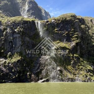Mossy Cliff Above Fiord, Milford Sound, New Zealand