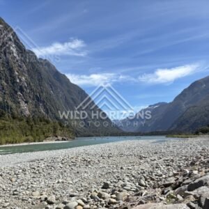 Cleddau River valley on the Milford Road, New Zealand