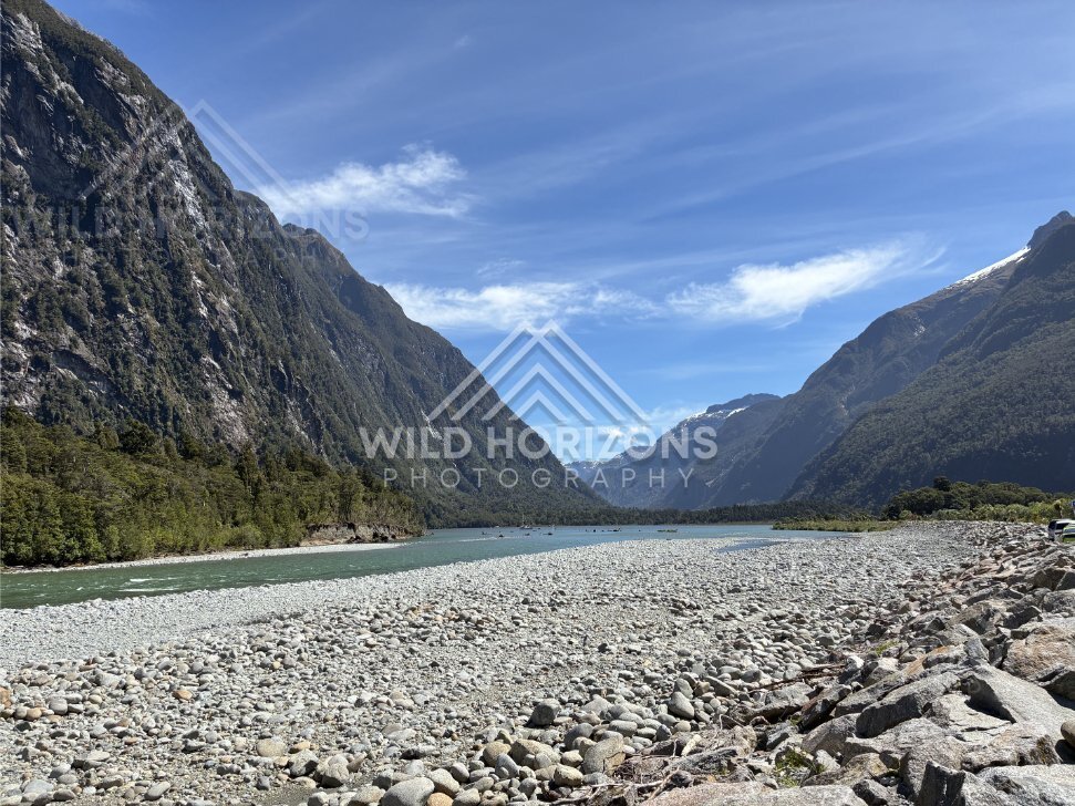 Cleddau River valley on the Milford Road, New Zealand