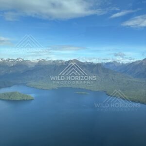 Fiordland Coastline and Inlets Aerial View New Zealand
