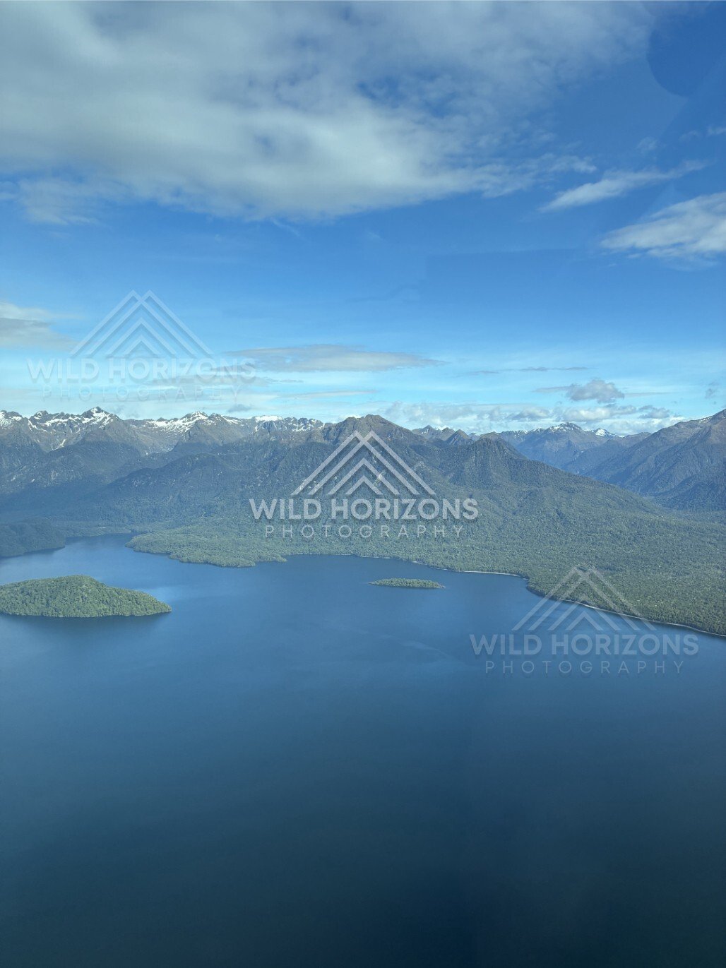 Fiordland Coastline and Inlets Aerial View New Zealand