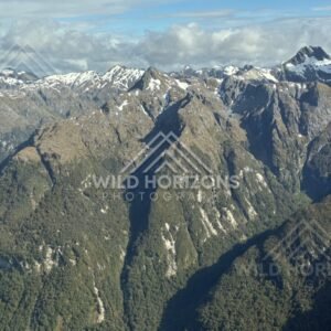 Sheer Fiordland Slopes and Alpine Basin. Fiordland, New Zealand.