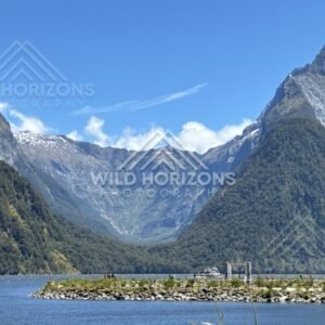 Mitre Peak View from Milford Sound Jetty. Milford Sound, New Zealand.