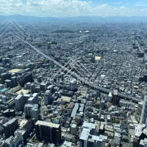 Elevated Expressway Curving Across Osaka from a High Observation Deck. Umeda Sky Building, Osaka, Japan.